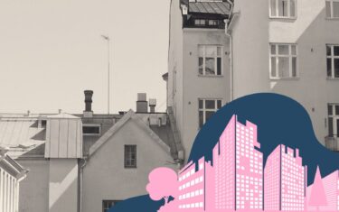 mustavalkoinen tausta talo silhuetti