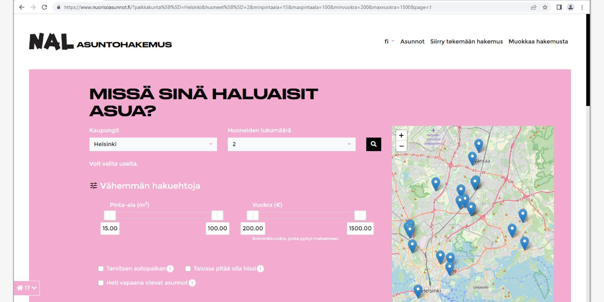NALilla uusi hakujärjestelmä nuorisoasunnoille